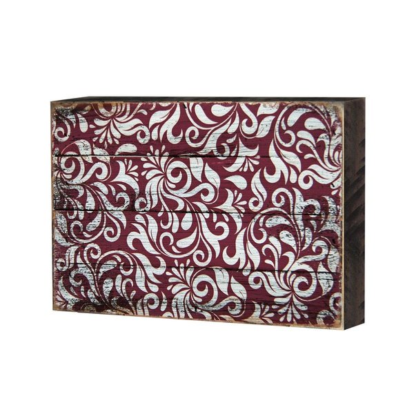 Designocracy 9500108 Decorative Patterned Rustic Wooden Block Design Graphic Art 95001B08